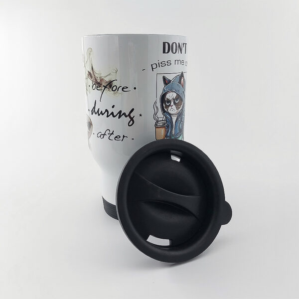 Tasse Isotherme Grumpy Cat Couvercle noir – Image 2